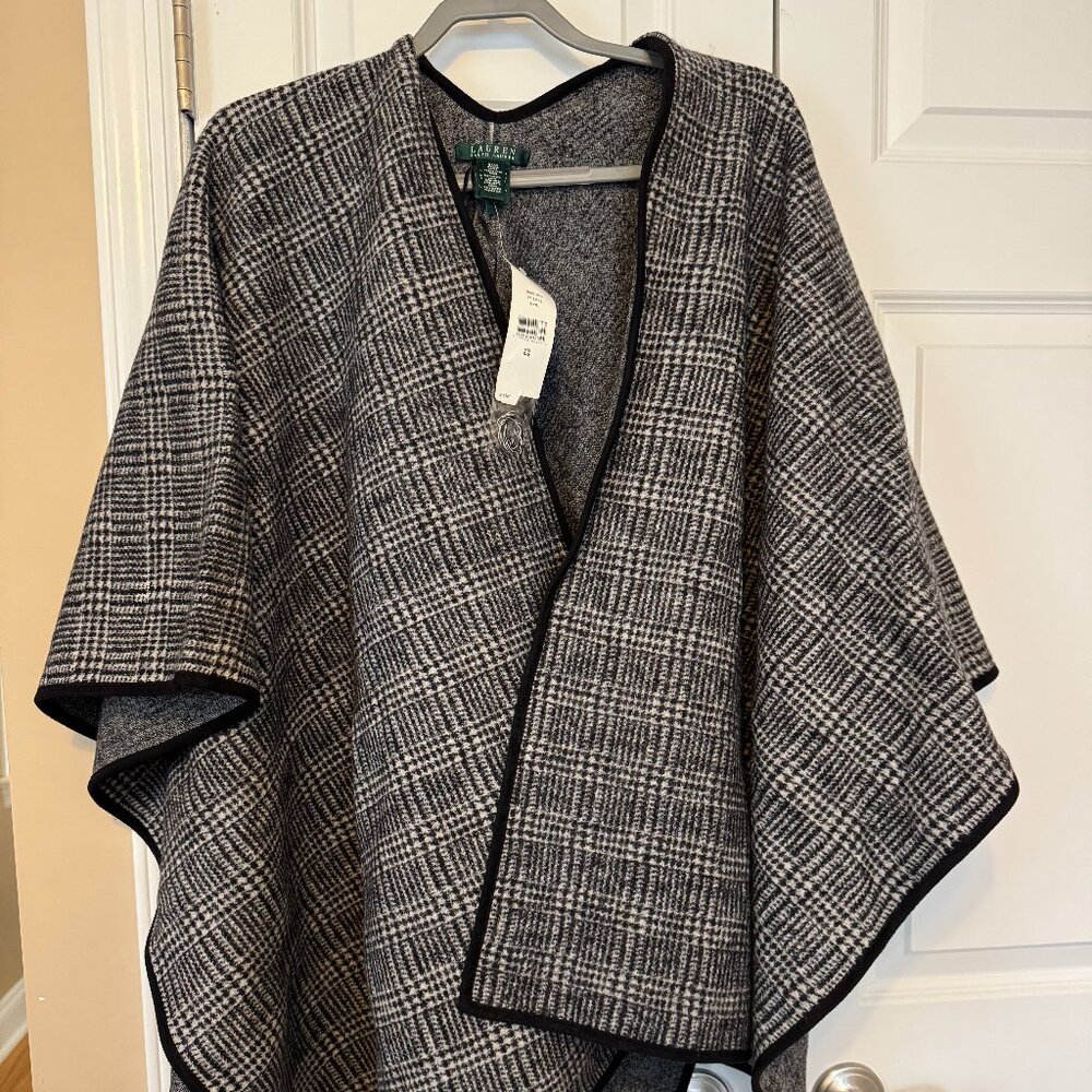 Ralph Lauren Wool Cape Shawl, Size Small/Medium New With Tags